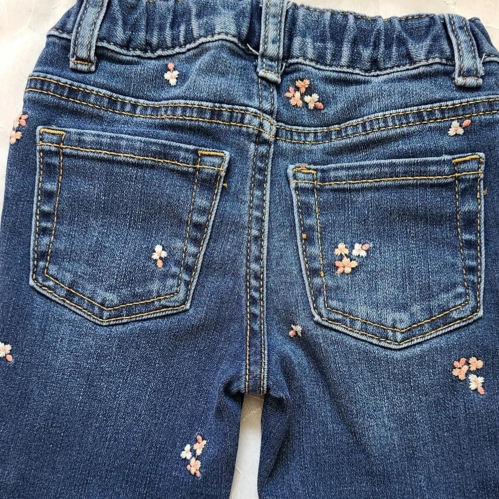 Cat & Jack Floral Embroidered Denim Jeans for Toddler Girl